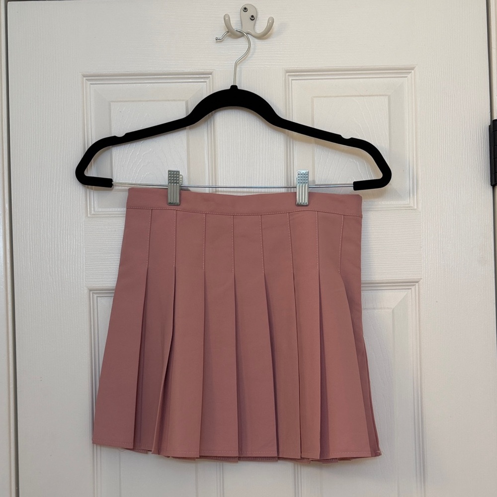 Pleated Pink Mini Skirt